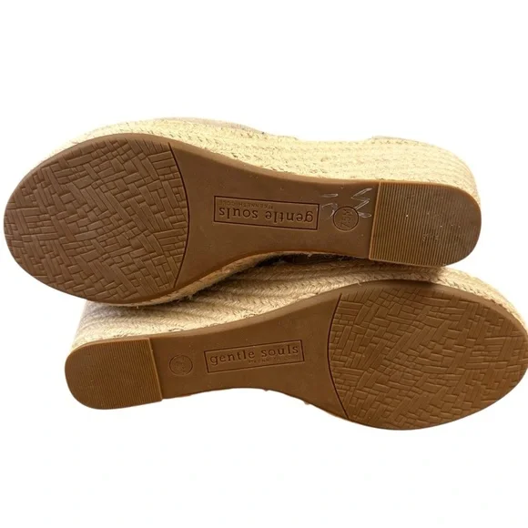Gentle Souls by Kenneth Cole Colleen suede wedge espadrille sandals 7.5 - Picture 9 of 11